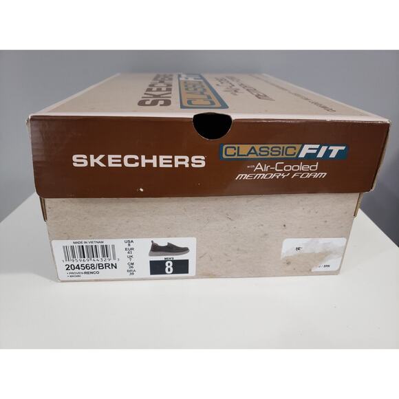 NEW Skechers Mens‎ Proven Renco Loafer SIZE 8 Slip On Brown Dress Shoe Casual - Picture 7 of 8